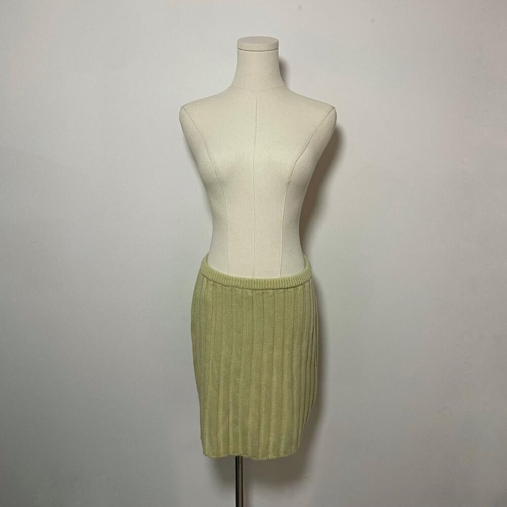 Sabo Cora Sage Green Ribbed Knit Midi Skirt | Women’s Size Medium (AUS 10 / US 6